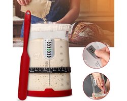 Glazen Starterset Voor Zuurdesem - Startpakket Voor Brood - 1000ml Grote Pot Voor Zuurdesemstarter - Bakbenodigdheden