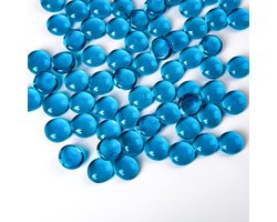 Glazen Steentjes - Decoratieve Kiezels - Vaas Vullen - Gepolijst Glas - 380 Stuks - Zee Blauw
