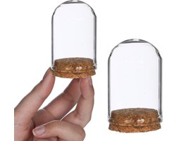 Glazen stolp Ø6cm en 8cm hoog met kurk (6 st.)