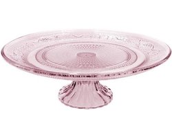 Glazen Taart Plateau Roze Ø180xH: 75 mm - 1 stuk