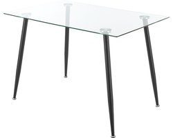 Glazen tafel Hyrynsalmi 75x110x70 cm zwart en transparant
