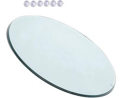 Glazen Tafelblad Rond - Tafelglas Vervanging - Tafel Beschermen - 7mm Dik Gehard Glas - 58 cm - Transparant