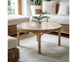 Glazen Tafelblad - Ronde Glasplaat - Bescherming Tafel - Hittebestendig Krasvast - 60 cm Diameter - Marmerprint