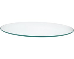 Glazen Tafelblad - Ronde Glasplaat - Meubels Vernieuwen - Robuust Gehard Glas - 40x40x0.6CM - Transparant
