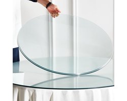 Glazen Tafelblad - Ronde Glasplaat - Tafel Beschermen - Gehard Veiligheidsglas - 50 cm Diameter - Doorzichtig