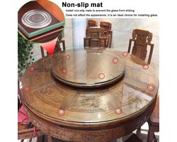 Glazen Tafelblad - Ronde Glasplaat - Tafel Beschermen - Gehard Veiligheidsglas - 80 cm Diameter - Helder