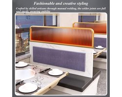 Glazen Tafelwanden - Decoratieve Schermen - Privacy Creëren - Gestreepte Afwerking - 90 x 25 cm - Matblauw