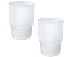 Glazen Tandenborstelbekers 2 stuks - Duurzame Mondwaterbeker en Drinkbeker voor Badkameraccessoires
