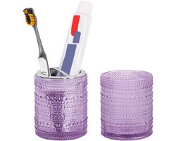 Glazen Tandenborstelhouder en Beker Set voor Badkamer Organizer