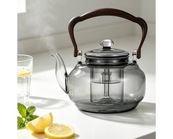 Glazen Theepot - 1100ml Theepot - Hittebestendige Theeketel Van Borosilicaatglas - Binnenvoering Met Dubbele Laag