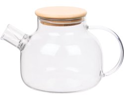 Glazen Theepot - Bamboe Deksel - 800ml