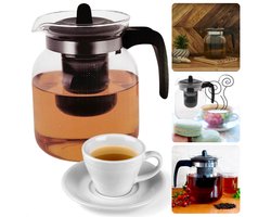 Glazen Theepot met Filter - 1.5L - Voor Losse Thee - Met Filter - Grote Theepot van Glas
