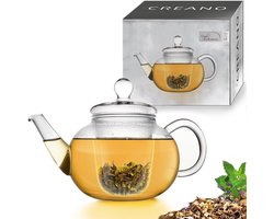 Glazen Theepot met Glazen Zeef en Deksel 1.2 Liter Lekvrij