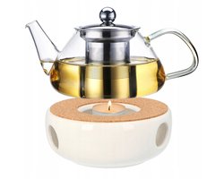 Glazen theepot met infuser 1L & warmer