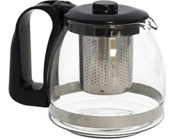 Glazen theepot met thee filter/infuser 1250 ml - Theepotten/theekannen van glas - Theepot met theeinfuser