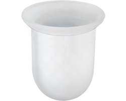 Glazen toiletborstelhouder - Vervangende houder voor toiletborstels tot Ø 11 cm - Wit
