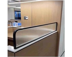Glazen Tussenwand - Privacy Scherm - Ruimte Verdelen - Gestreept Gehard Glas - 125 x 25 cm - Zwart
