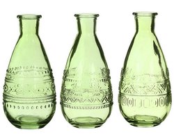 Glazen Vaas Kaarsenhouder Fles Groen 15,8 cm