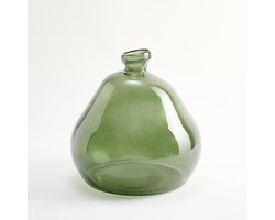 Glazen vaas met onregelmatig design van gerecycled glas, handgemaakt, mediterrane stijl