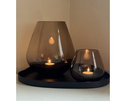 Glazen vazen - Combi deal - 2 stuks - Set vazen taupe