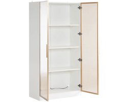 Glazen Vitrinekast 80x40x160cm Goud – Afsluitbare Displaykast met LED Verlichting