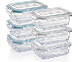 Glazen Voedselopslag Containers met Deksel – Luchtdichte Bewaardozen voor Meal Prep, Magnetron, Oven, Vriezer en Vaatwasser – Duurzaam en Transparant