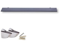 Glazen Wandplank met Zwart Glas voor Badkamers - Multifunctionele Glazen Plank met 6mm Veiligheidsglas