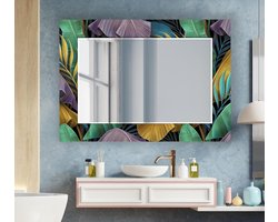 Glazen Wandspiegel - Decoratieve spiegel - Interieur Decoratie - Gehard Glas - 47 x 47 Inch - Multicolor