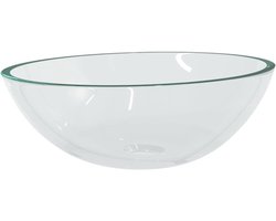 Glazen Wastafel - Badkamermeubel - Hygiënisch Werken - Rechthoekig Ontwerp - 50x37x14 cm - Transparant