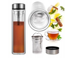 Glazen Waterfles Kamille met Infuser - Dubbelwandig 450ml