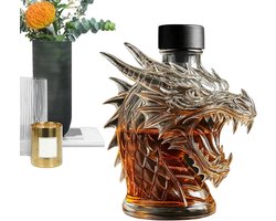 Glazen Whisky/Water Karaf - Kristalglas Look Whiskey Fles - Karaffen - voor Sterke Drank - Geschikt voor Sterke Drank, Decoratie voor De Thuisbar en Tafeldecoratie voor Feestjes - Decoratief