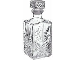 Glazen whisky/water karaf van 1 liter - Kristalglas look whiskey fles - Karaffen - voor sterke drank