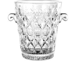 Glazen wijn- en champagne ijsemmer met handgrepen – Draagbare wijnkoeler voor feesten en buiten dineren