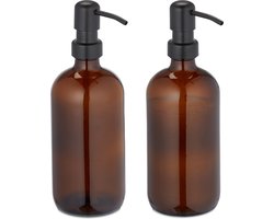 glazen zeeppomp - set van 2 - 500 ml