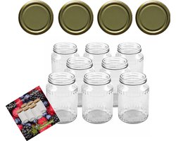 Glazenpotten - glazen pot - inmaak 700 ml met twist-off deksel goud 8 stuks