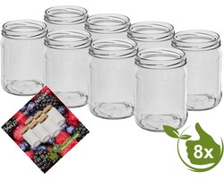 Glazenpotten - glazen potten - inmaak 500 ml zonder deksel verpakt per 8 stuks