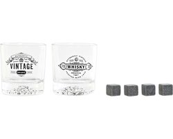Glazenset DKD Home Decor Transparant Donker grijs Kristal Steen Plastic 6 Onderdelen 320 ml