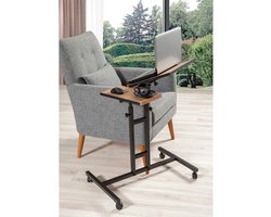 Glen Laptop sta-bureau | 100% MELAMINE | Atlantic Pine, zwart - Emob - Laptoptafel - Bruin; Zwart - Metaal; Spaanplaat