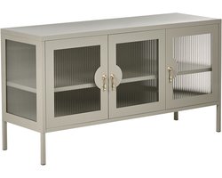 GLEORA - Dressoir met 3 deuren - Lichtbeige - Staal