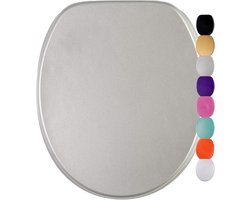 Glitter WC-bril - Luxe toiletzitting - Badkamer Upgrade - Stevige houten constructie - Universele pasvorm - Zilver