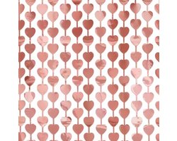 Glittergordijn - 1x2m - Rosé goud Hartjes - Valentijn Versiering - Feestgordijn - Deurgordijn - Backdrop - Fotowand - Valentijn decoratie
