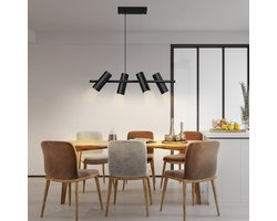 Glitzerlife - Hanglampen - modern industrieel - 4xGU10 - verstelbaar - metalen pendellamp - Ø75cm - zwart - hanglampen eetkamer woonkamer