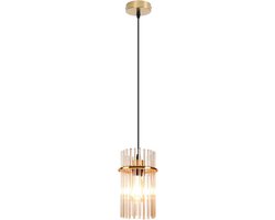 Glitzerlife - Hanglampen - modern luxe design - 1xE27 pendellamp - glazen hanglamp - Ø10cm - goud - hanglampen eetkamer woonkamer