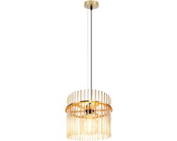 Glitzerlife - Hanglampen - modern luxe design - 1xE27 pendellamp - glazen hanglamp - Ø10cm - goud - hanglampen eetkamer woonkamer