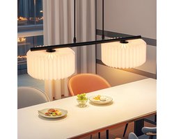 Glitzerlife - Hanglampen - Origami design - hanglamp eetkamer - verstelbare hoogte - papier en metaal - 2xG9 - Ø24cm - wit - hanglampen woonkamer keuken