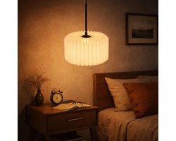 Glitzerlife - Hanglampen - Vintage stijl - Origami ontwerp - 1xG9 - Dimbaar - Verstelbare lengte - Papieren kap metaal - Ø24cm - Wit - Oogbeschermend - Hanglampen Eetkamer Woonkamer Slaapkamer