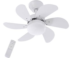 Glitzerlife - Plafond ventilator met verlichting - Ventilator lamp plafond - stille plafondventilator - stil met afstandsbediening en timer - Ø75cm - wit - plafondlampen met ventilator voor woonkamer en slaapkamer
