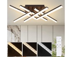 Glitzerlife - Plafondlamp - Dimbaar Design - LED Kristallen Plafondverlichting - Afstandsbediening, Nachtlicht En Uitschakelvertraging - Metalen Behuizing - Ø52cm - Zwart