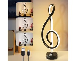 Glitzerlife Tafellamp Tafellampen LED Nachtlamp Bedlamp - draadloos dimbaar touch IP44 waterdicht - USB-C oplaadbaar - ABS design binnen buiten - Ø15.4cm - Zwart