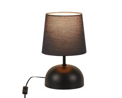 Glitzerlife - Tafellampen - Ø 14 cm - 1xE14 – Landelijk Design – Nachtkastlampen met Zwarte Stoffen Kap